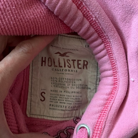 Hollister California Pink Hoodie Sweatshirt Women's Size Small Y2K Preppy‎ - Picture 4 of 7